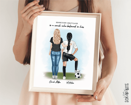 Soccer Team Portrait Print, Custom Female Soccer Team Gift, Digital Download - Scrap Bits