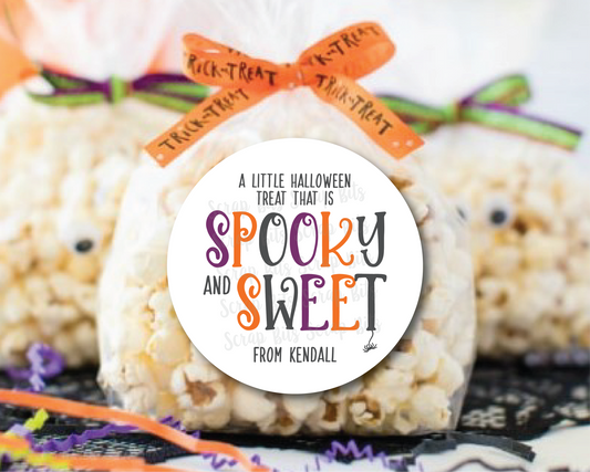 Spooky and Sweet Halloween Gift Stickers or Tags, Treat Bag Labels - Scrap Bits