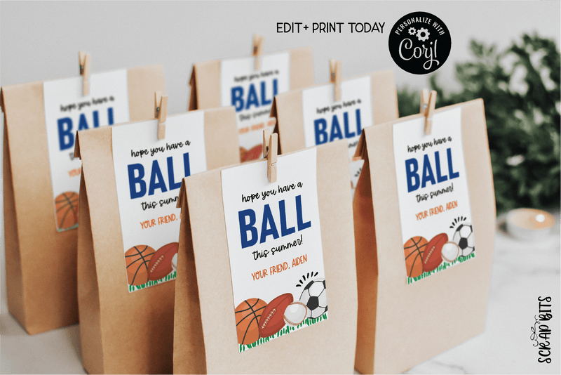 Sports Have a Ball This Summer Last Day of School Tags, EDITABLE Printable Digital Download - Scrap Bits