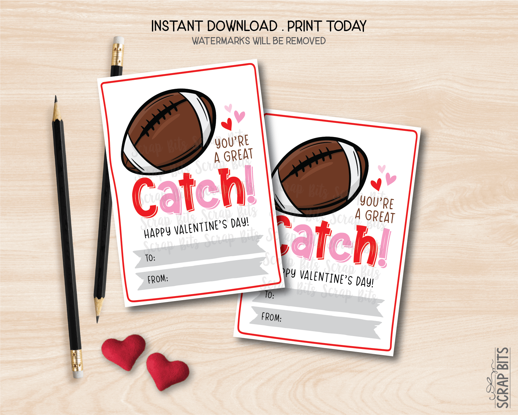 Sports Valentines, Football, Baseball, Basketball, Soccer, Printable Classroom Exchange Cards, Instant Download - Scrap Bits