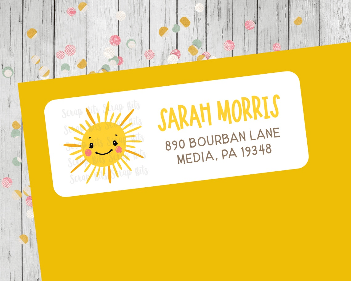 Sunshine Return Address Labels - Scrap Bits