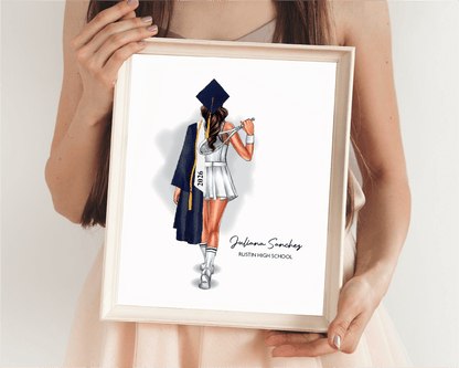 Tennis (Female) Graduation Portrait Print, Custom Gift for Senior, Digital Download - Scrap Bits