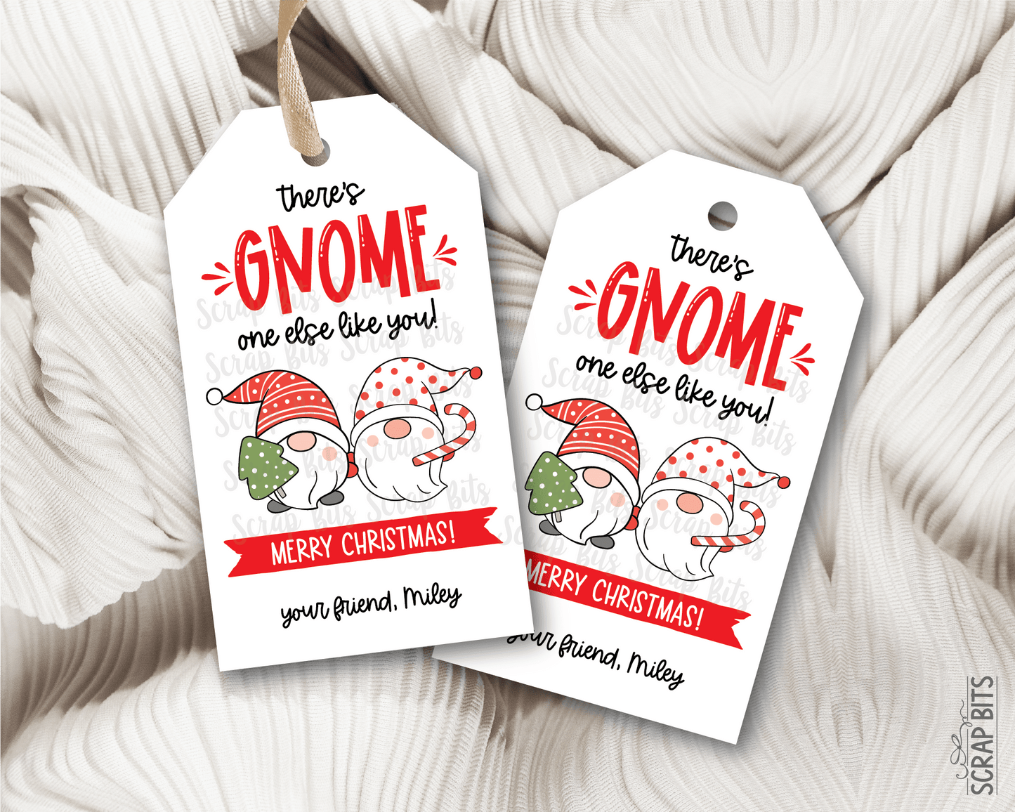 There's GNOME One Else Like You . Personalized Christmas Gift Tags - Scrap Bits