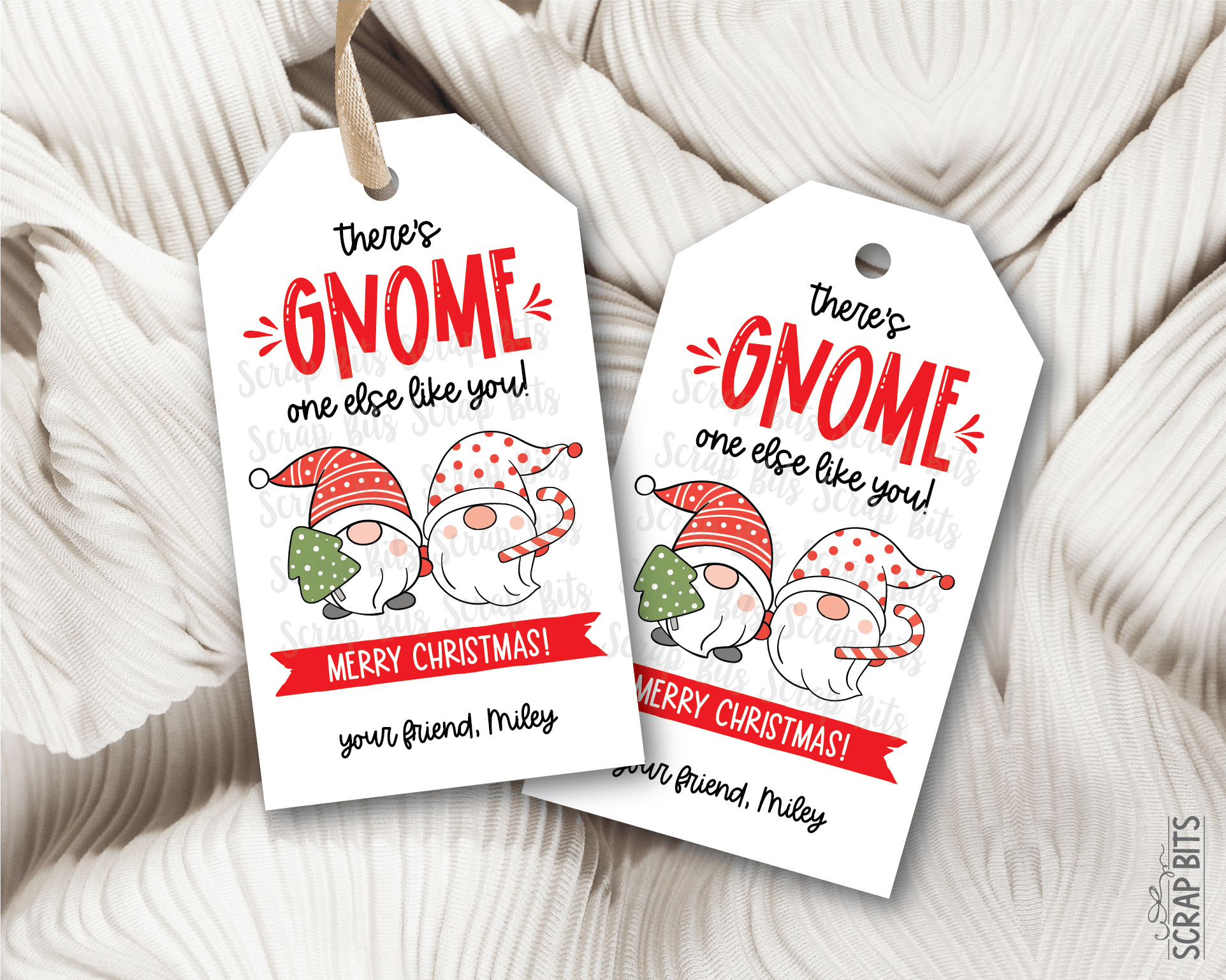 There's GNOME One Else Like You . Personalized Christmas Gift Tags - Scrap Bits