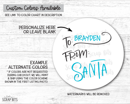 To Child From Santa Christmas Gift Labels, Doodle Swirl - Scrap Bits