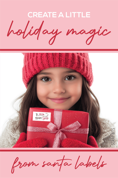 To Child From Santa Christmas Gift Labels, Doodle Swirl, Personalized Gift Stickers - Scrap Bits