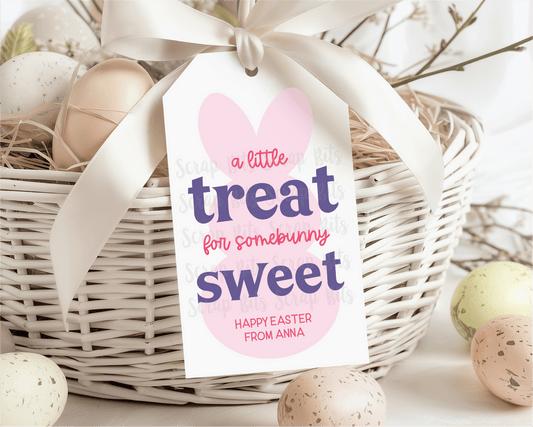 Treat For Some Bunny Sweet Background Bunny, Personalized Easter Gift Tags - Scrap Bits