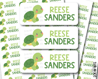 Turtle Name Labels . Personalized Belonging Labels - Scrap Bits