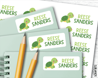 Turtle Name Labels . Personalized Belonging Labels - Scrap Bits