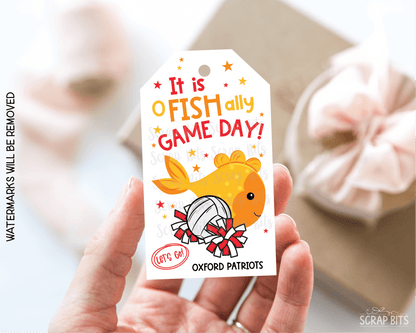 Volleyball Goldfish Game Day Gift Tags, Good Luck Treat Bag Labels - Scrap Bits