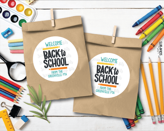 Welcome Back To School Gift Labels or Tags, Block Lettering - Scrap Bits