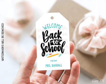 Welcome Back To School Gift Tags, Cursive Lettering - Scrap Bits