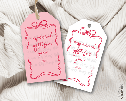 Wiggle Bow Frame A Special Gift, Printable Christmas Gift Tags, Instant Download - Scrap Bits