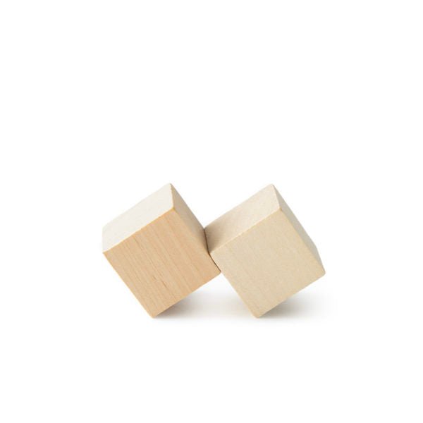 1" Wood Cubes . Small Wood Blocks, Unfinished - Set of 10 - Scrap Bits