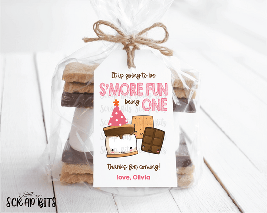 1st Birthday S'more Favor Tags, S'more Fun Being One . Smore Birthday Tags - Scrap Bits