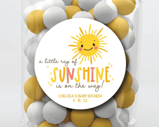A Little Ray Of Sunshine Is On The Way , Baby Shower Stickers or Tags - Scrap Bits