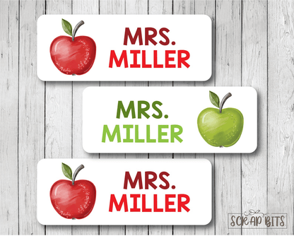 Apple Name Labels . Personalized Belonging Labels - Scrap Bits