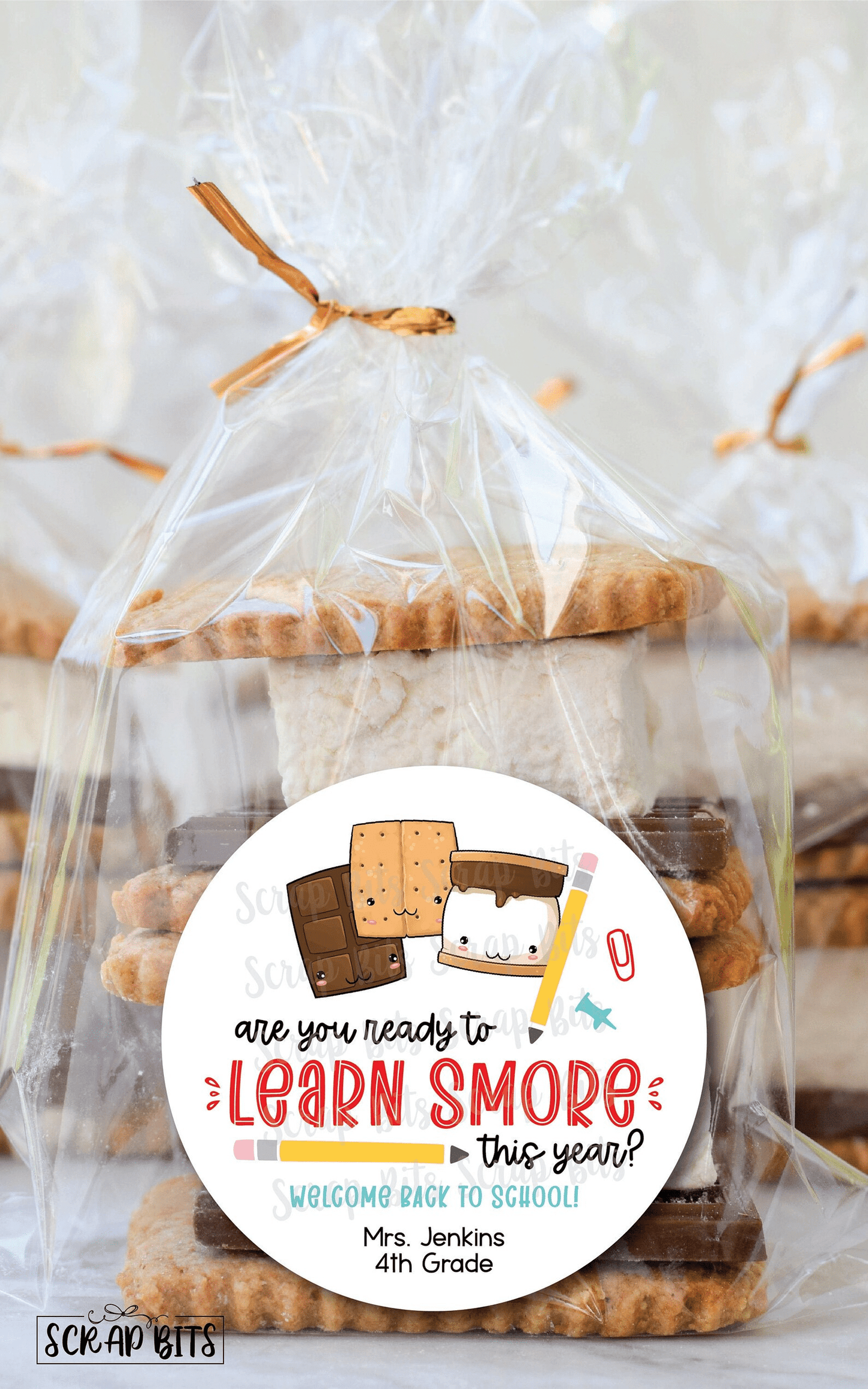 Are You Ready To Learn S'more This Year, Back To School Smore Stickers or Tags - Scrap Bits