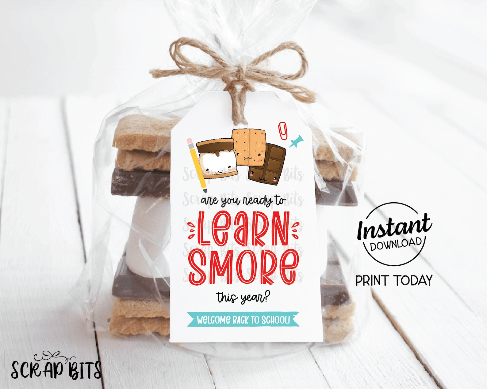 Are You Ready To Learn S'more This Year, Printable Back To School Smore Tags . 5 Digital Print Sizes - Scrap Bits