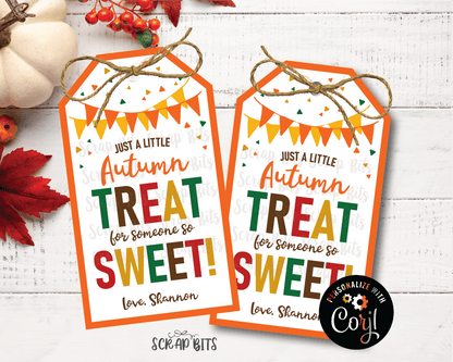 Autumn Treat Thank You Tags, So Sweet Fall Gift Tags, Printable Thanksgiving Favor Tags . Instant Download Editable Template - Scrap Bits
