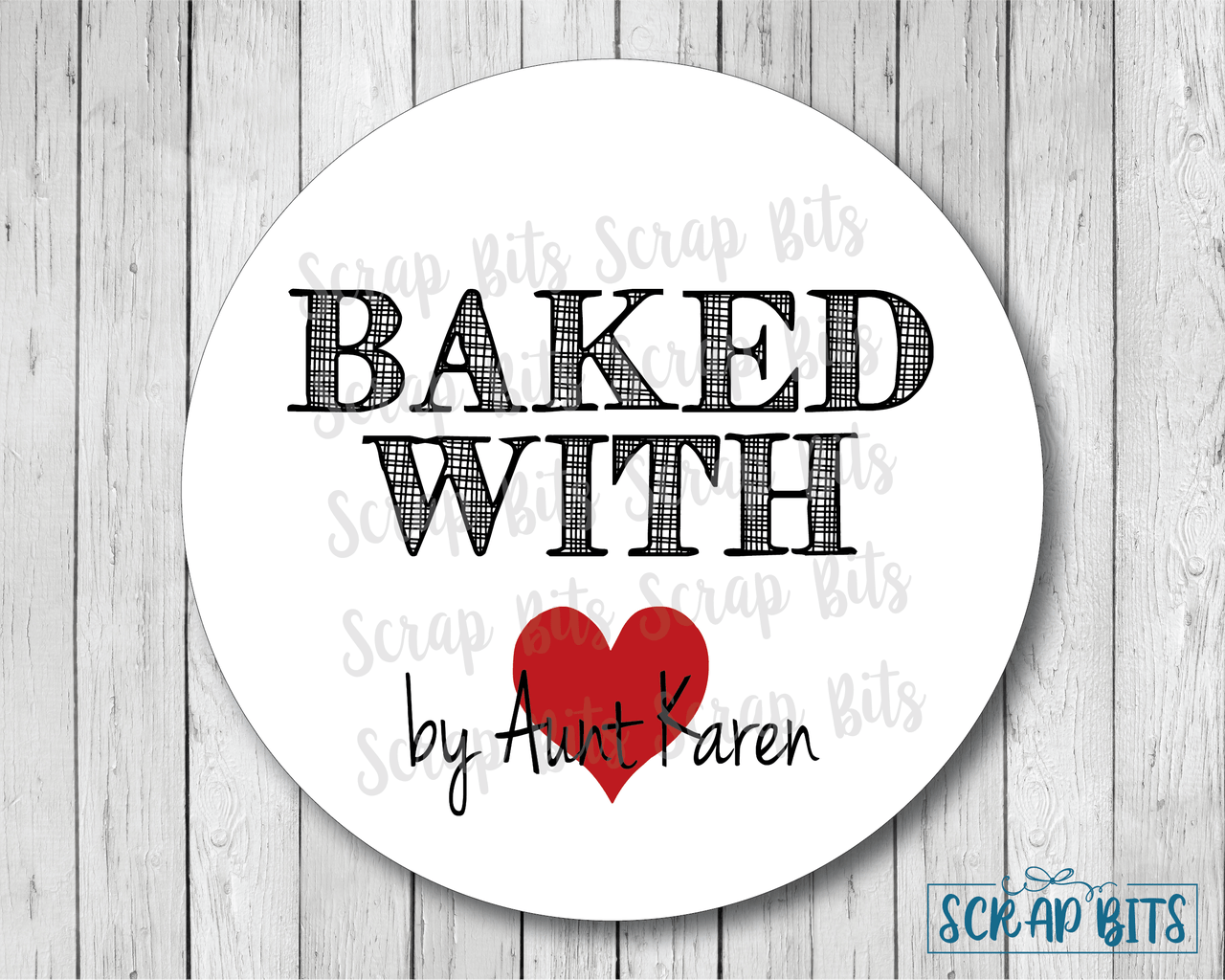 Baked With Heart Baking Labels - Scrap Bits