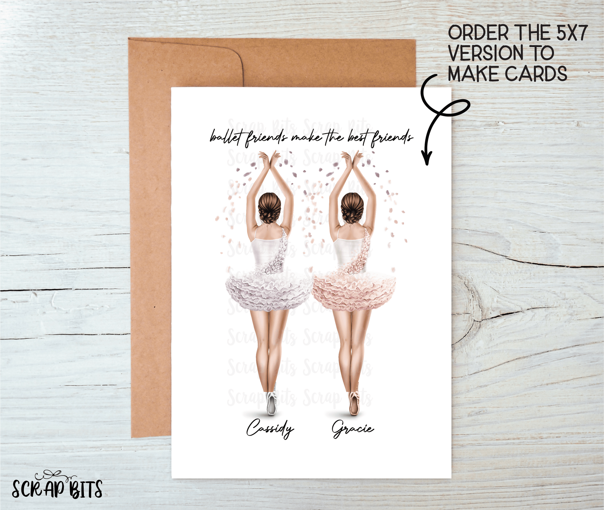 Ballet Dancer Friends Print, Custom Ballerina Gift, Ballet Company Print . Personalized Printable Portrait Print - Scrap Bits