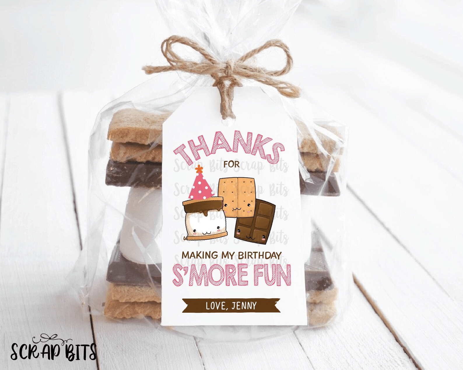 Birthday S'more Favor Tags, Thanks For Making My Birthday S'more Fun Tags . Smore Birthday Tags - Scrap Bits