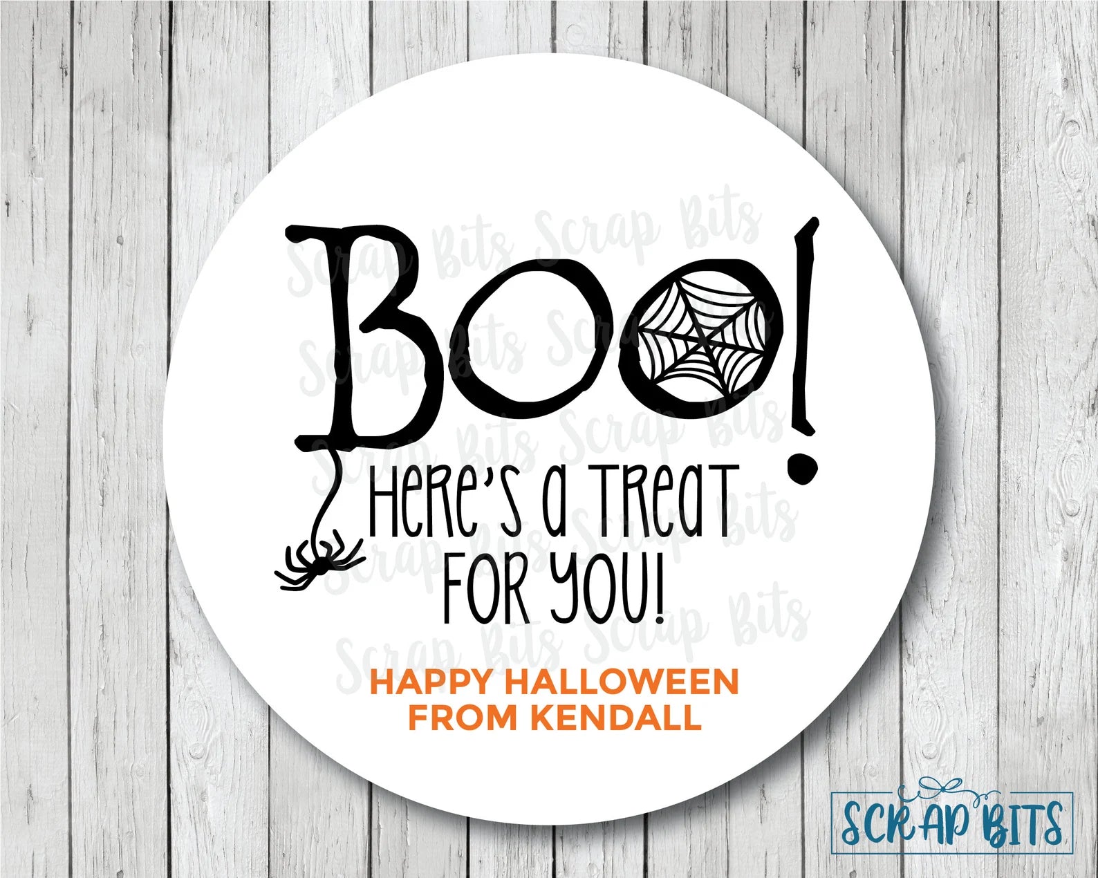 Boo A Treat for You Halloween Stickers or Tags - Scrap Bits