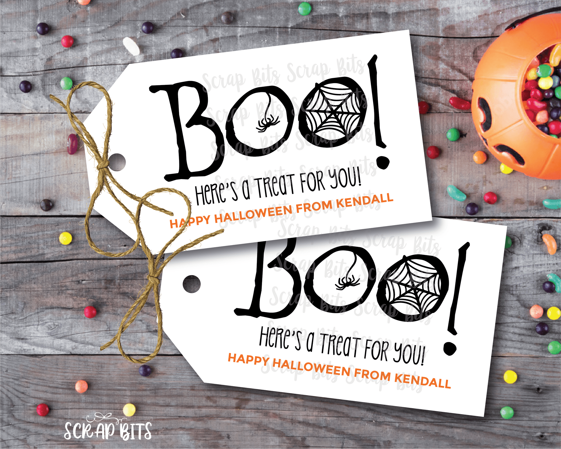 BOO Here's a Treat For You . Halloween Treat Bag Tags - Scrap Bits
