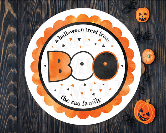 Boo Stickers . Halloween Treat Bag Stickers or Tags - Scrap Bits