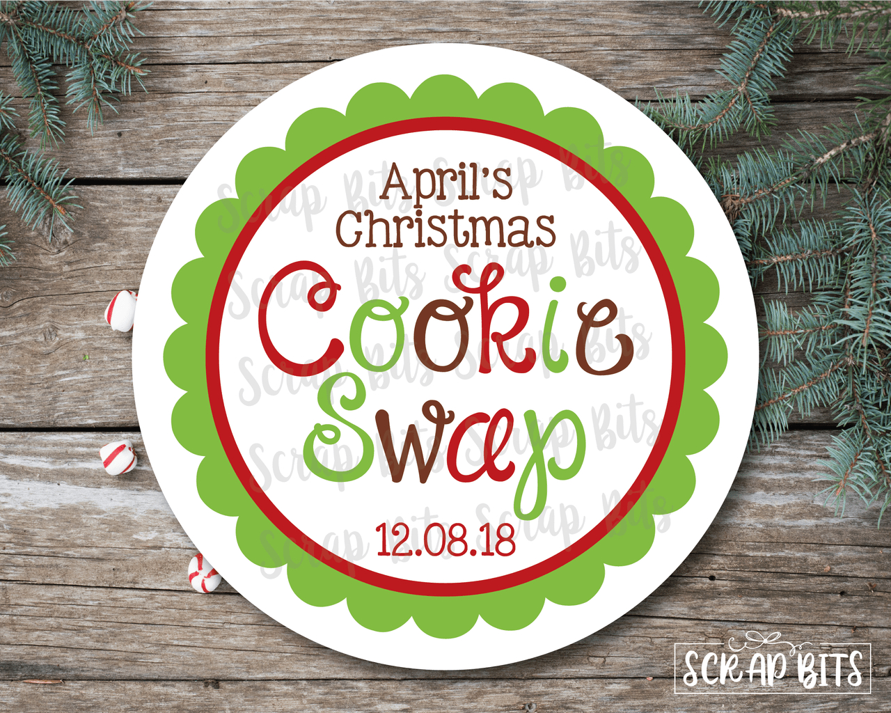 Christmas Cookie Swap Stickers or Tags, Scallop Edge . Christmas Gift – Scrap Bits christmas-cookie-swap-stickers-or-tags-scallop-edge-christmas-gift-scrap-bits