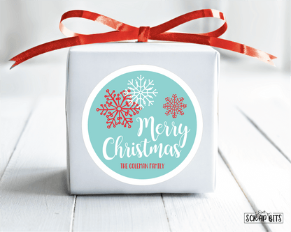 Christmas Snowflakes Stickers or Tags . Christmas Gift Labels - Scrap Bits