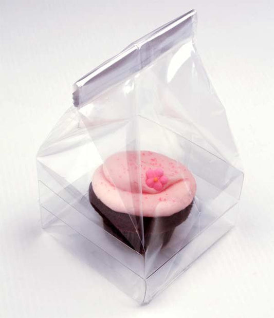 Clear Cupcake Bags with Insert . 4" x 4" x 7" - Scrap Bits