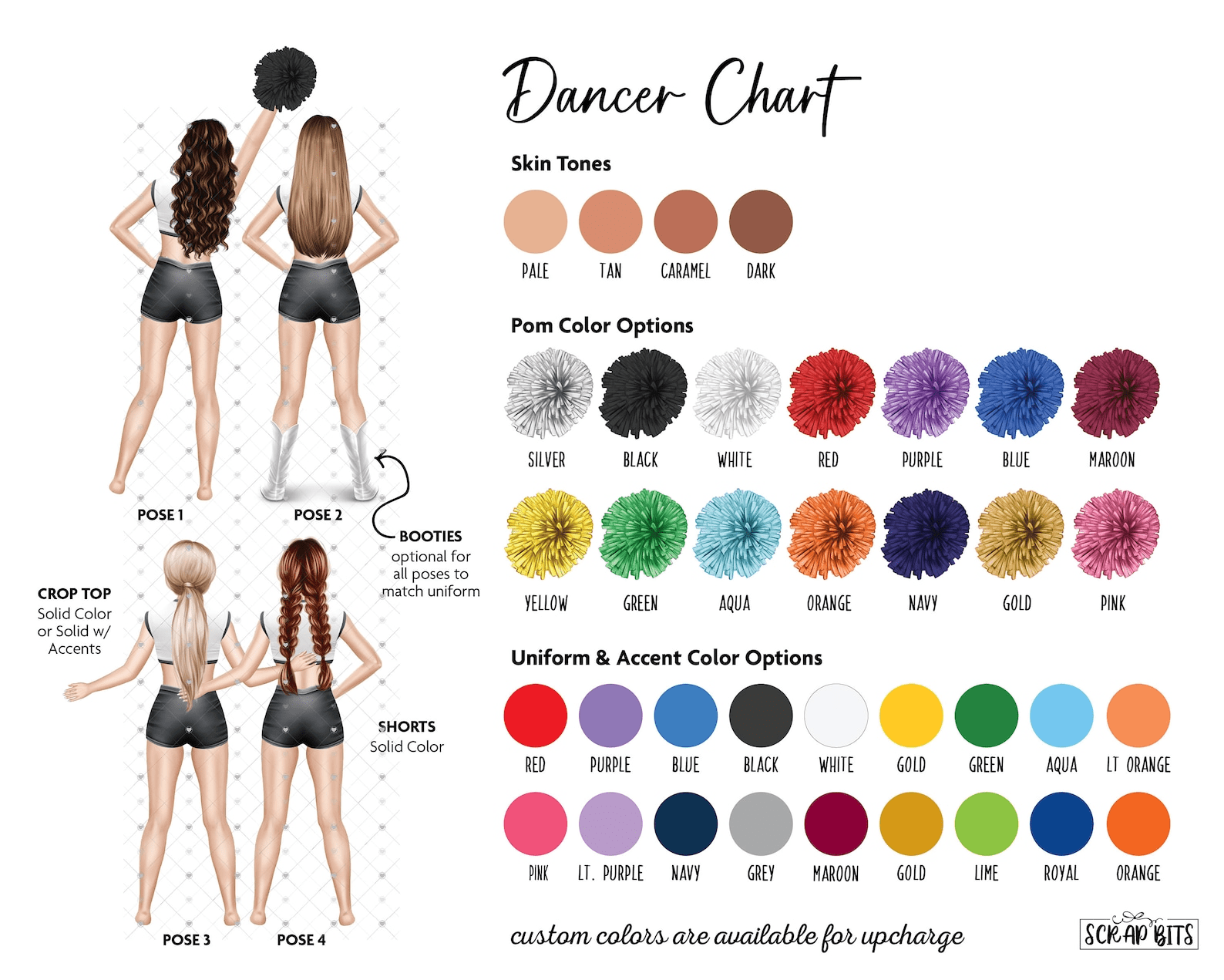 Dance Team Print, Custom Dance Company Gift . Personalized Digital Portrait Print - Scrap Bits