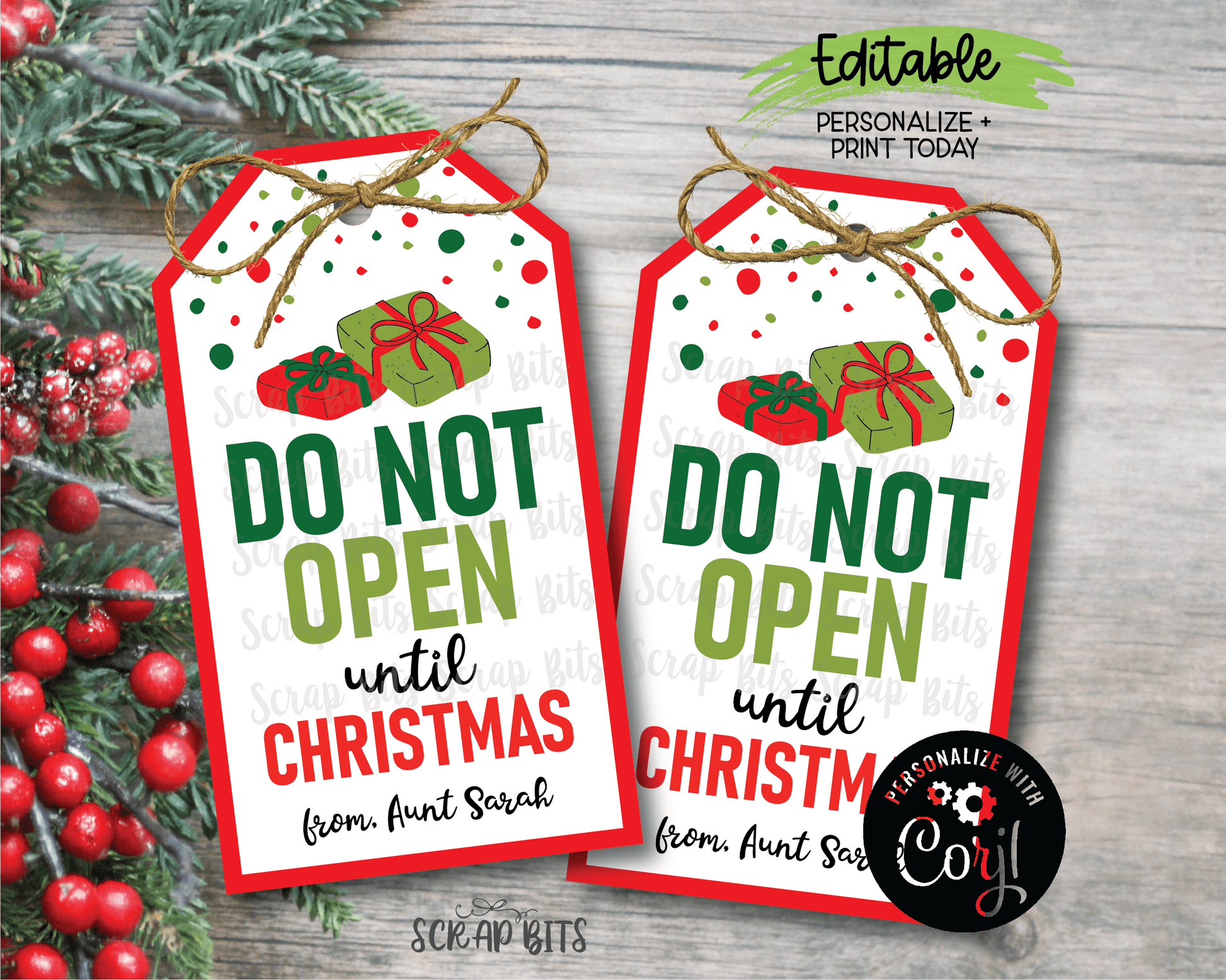 Do Not Open Until Christmas Tags, Printable Christmas Gift Tags . Inst –  Scrap Bits