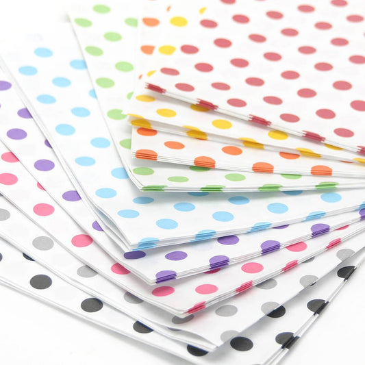 Flat Treat Bags, Polka Dot Paper Gift Bags, Favor Bags (Medium) . 5x75 inches - Scrap Bits