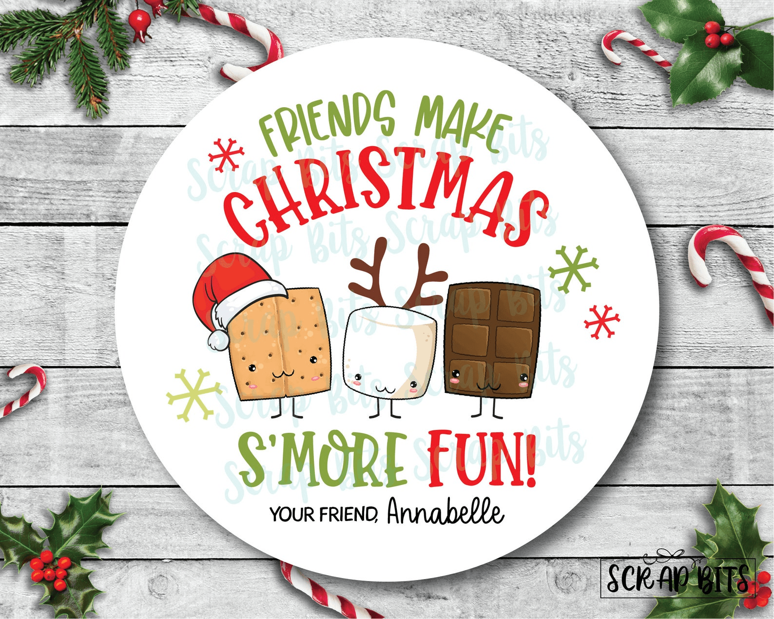 Friends Make Christmas Smore Fun, S'mores Christmas Stickers or Tags – Scrap Bits friends-make-christmas-smore-fun-s-mores-christmas-stickers-or-tags-scrap-bits