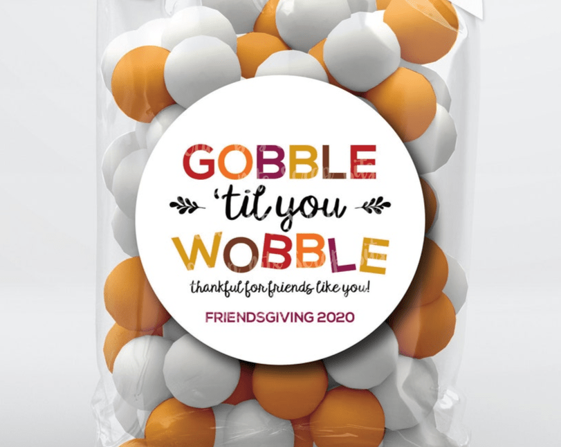 Gobble Til You Wobble Stickers, Friendsgiving Stickers . Thanksgiving Stickers or Tags - Scrap Bits