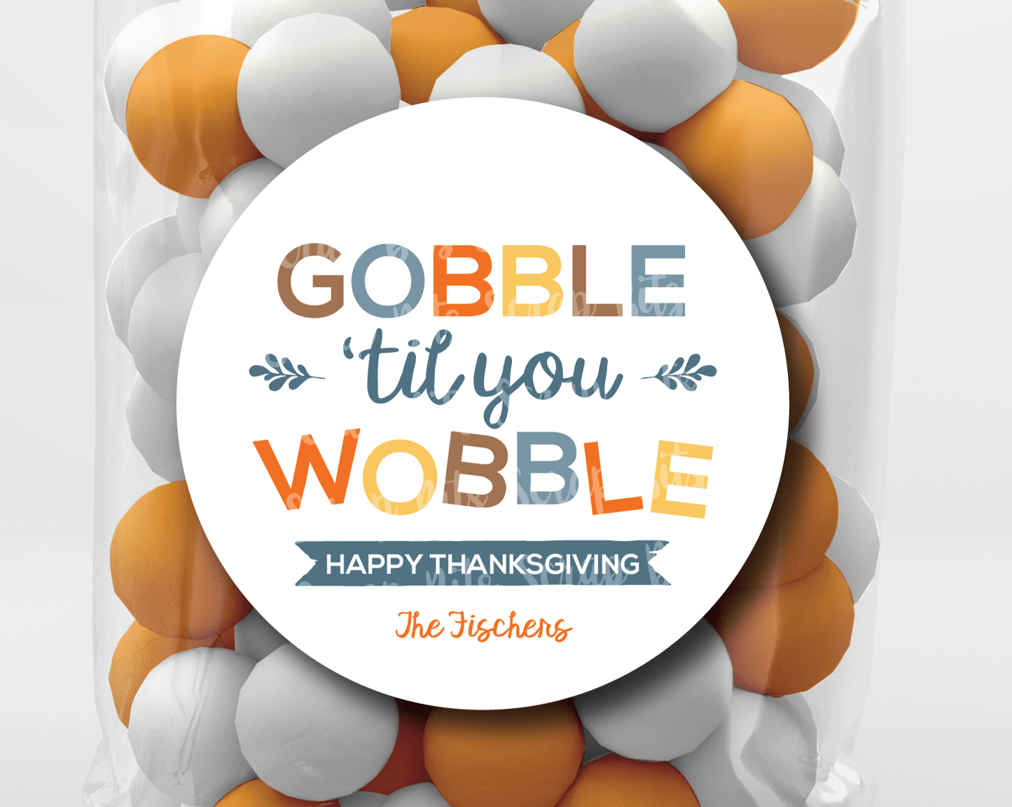 Gobble Til You Wobble Stickers . Thanksgiving Stickers or Tags - Scrap Bits