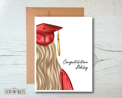 Graduation Card, Close Up Graduation Girl . Graduation Note Cards, Single or Set of 10 - Scrap Bits