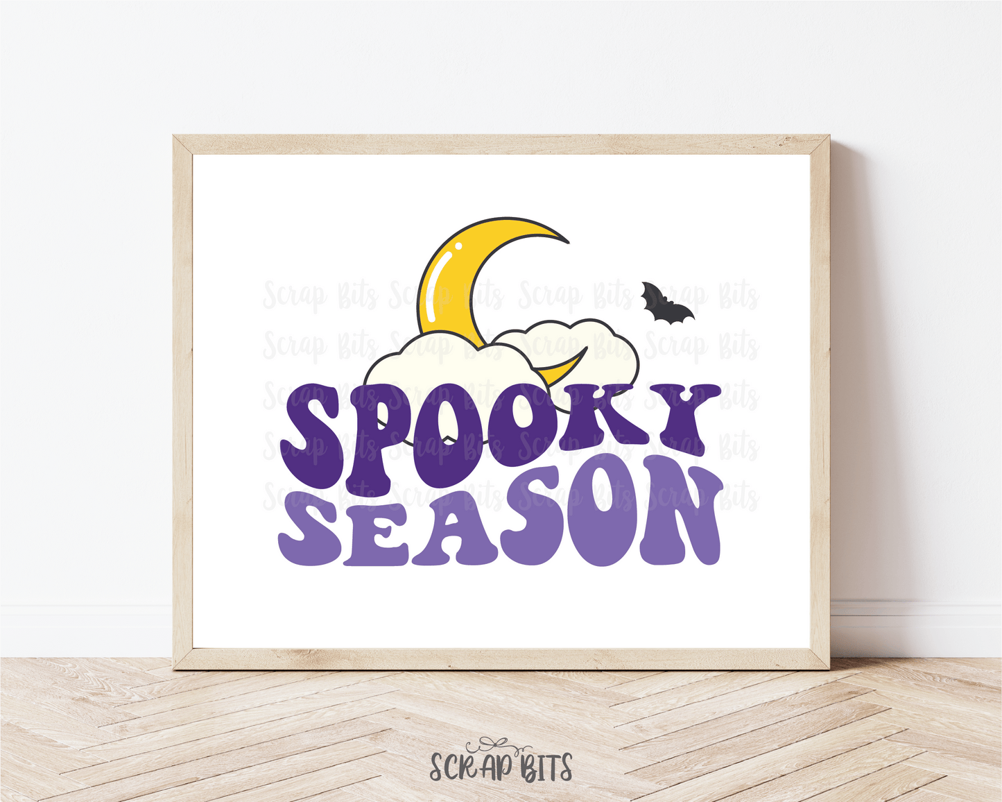 Groovy Spooky Season Print, Spooky Halloween Print, Halloween Wall Art . 5 Digital Print Sizes - Scrap Bits