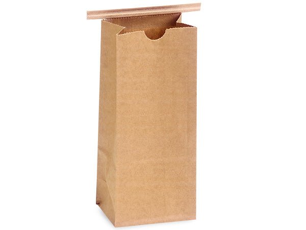 Gusseted Bakery Bags, Kraft Coffee Bags with Tab Lock - 1 pound - Scrap Bits
