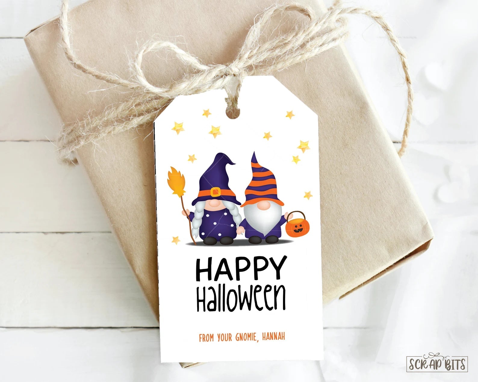 Halloween Gnome Tags . Halloween Treat Bag Tags - Scrap Bits