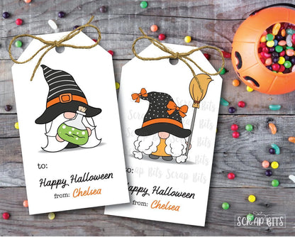 Halloween Gnomes Tags . Halloween Treat Bag Tags - Scrap Bits