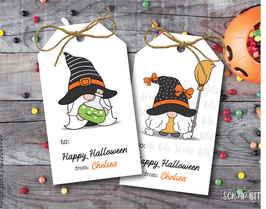 Halloween Gnomes Tags . Halloween Treat Bag Tags - Scrap Bits