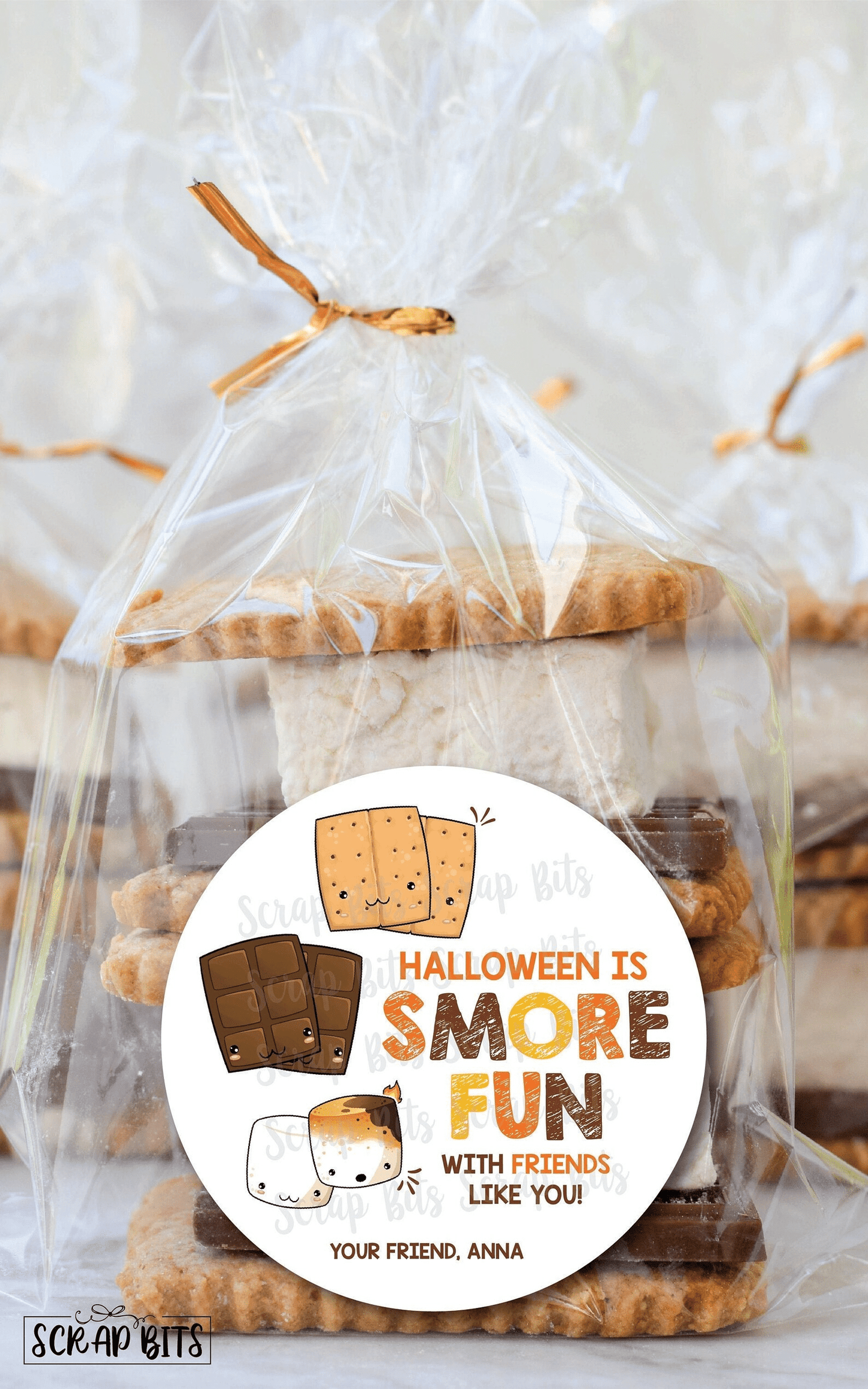 Halloween is Smore Fun . Halloween Smores Treat Bag Stickers or Tags - Scrap Bits