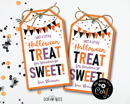 Halloween Treat Thank You Tags, So Sweet Gift Tags, Printable Halloween Favor Tags . Instant Download Editable Template - Scrap Bits