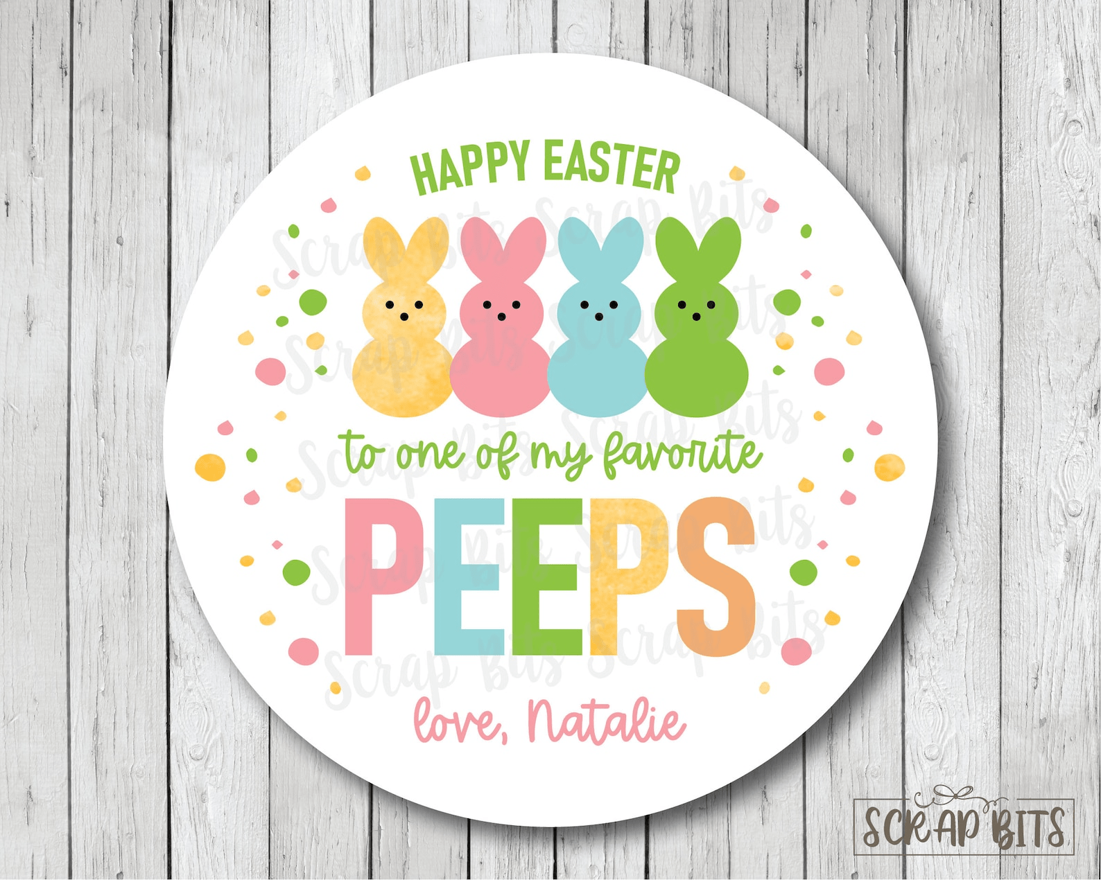 Happy Easter To One Of My Favorite Peeps . Personalized Easter Gift Labels - Scrap Bits