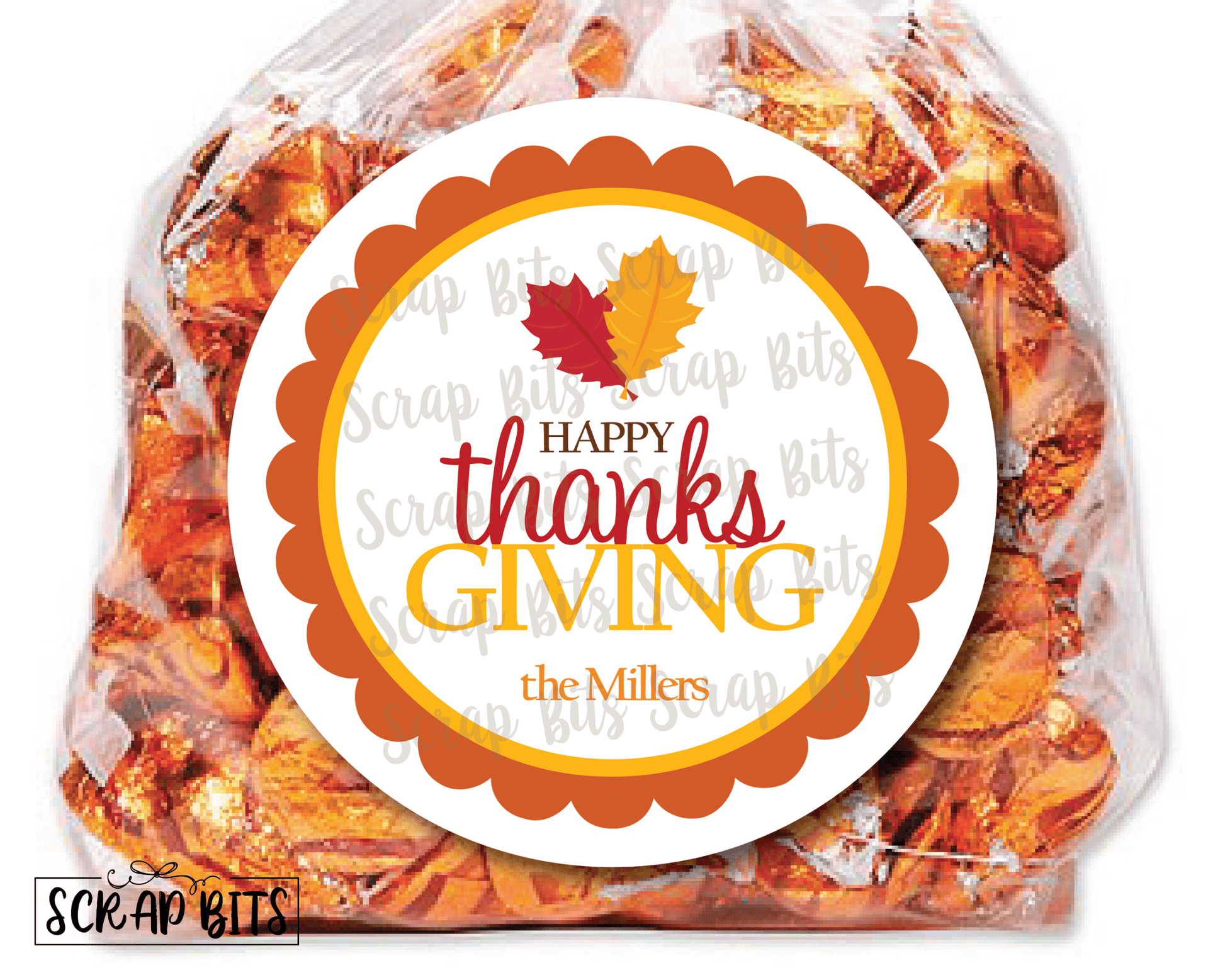 Happy Thanksgiving Stickers or Tags - Scrap Bits