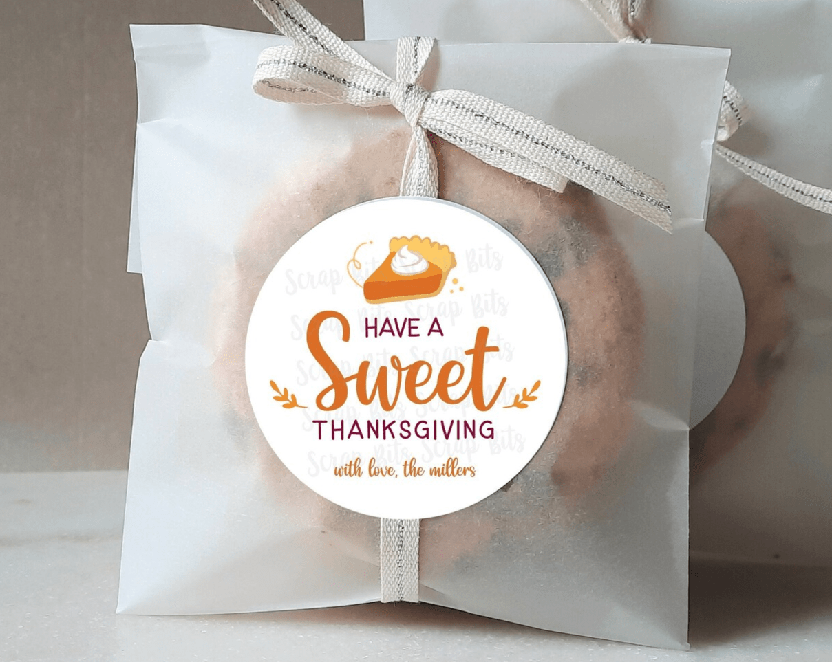 Have A Sweet Thanksgiving Stickers, Pumpkin Pie Labels . Thanksgiving Stickers or Tags - Scrap Bits